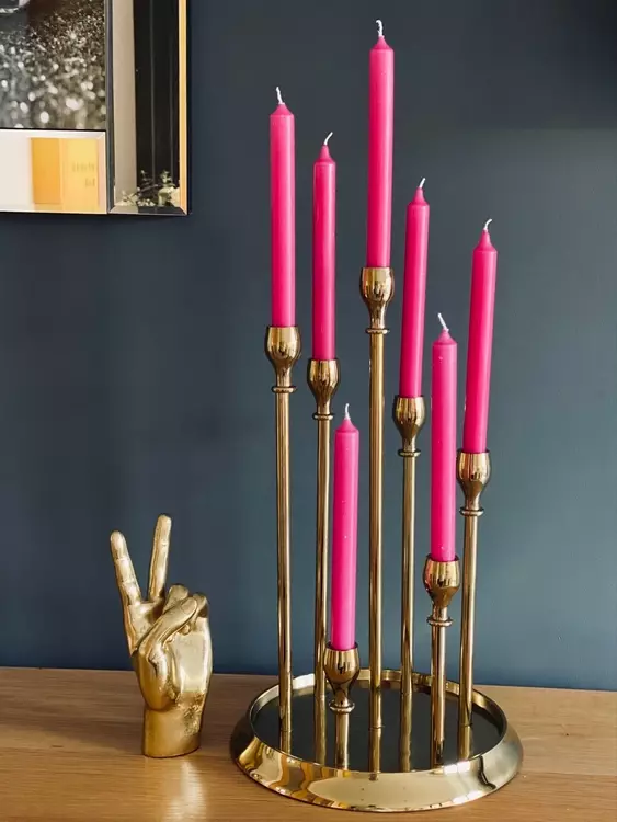Brass Circular Multi Candle Holder